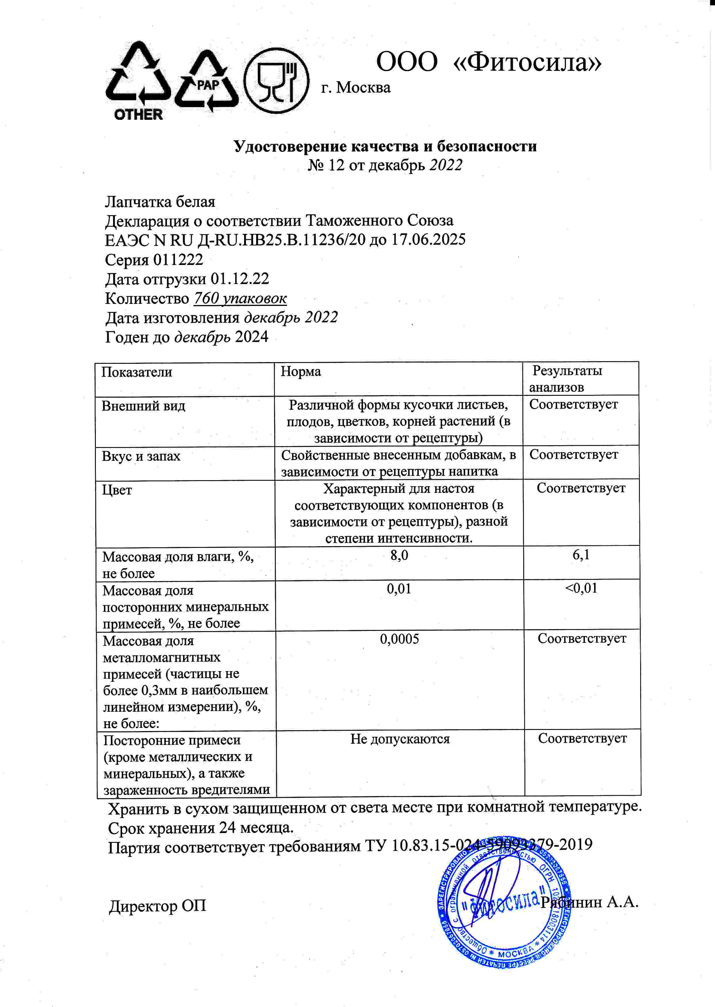 Паспорт №011222